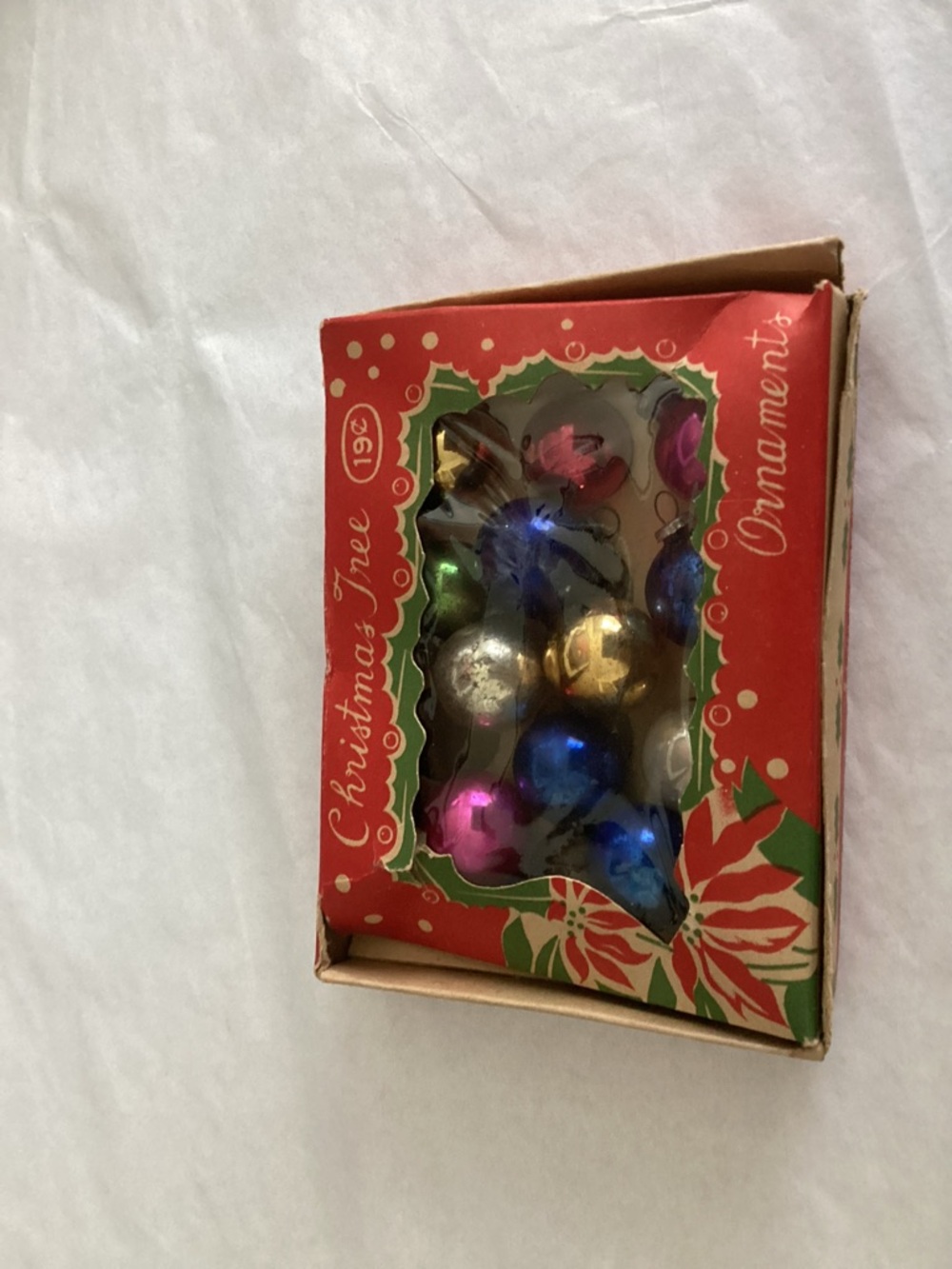 Vtg. 1950s glass Christmas tree ornaments 12 in the box. Bulbs - Picture 2 of 4